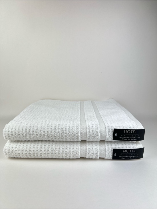 Hotel Balfour Other - Hotel Balfour Bath Towels White Waffle Made in Turkey Soft Cotton 2 Pc Set NEW